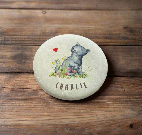 Cat Grey Marble Memorial
